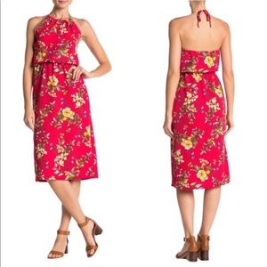 ⭐️ Offer B2G2! BUY 2 GET 2 FREE! 
Velvet Torch Halter Top Floral Midi Dress